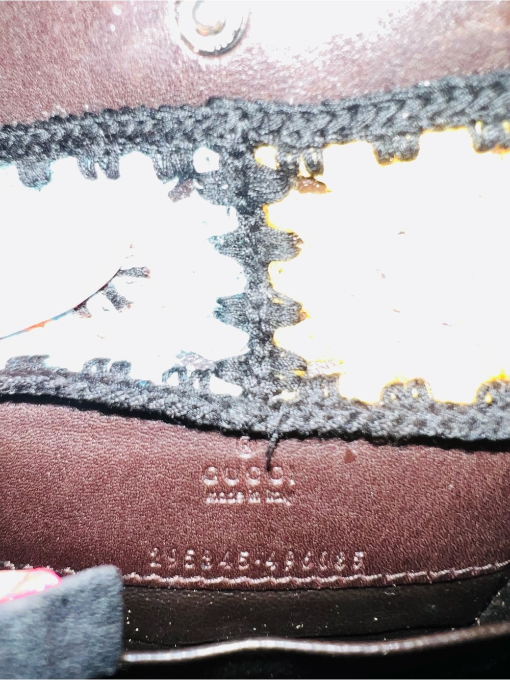 Authentic Gucci Guccissima Leather Wallet w/ Crochet Repair Brown Coin Wallet - Picture 4 of 9